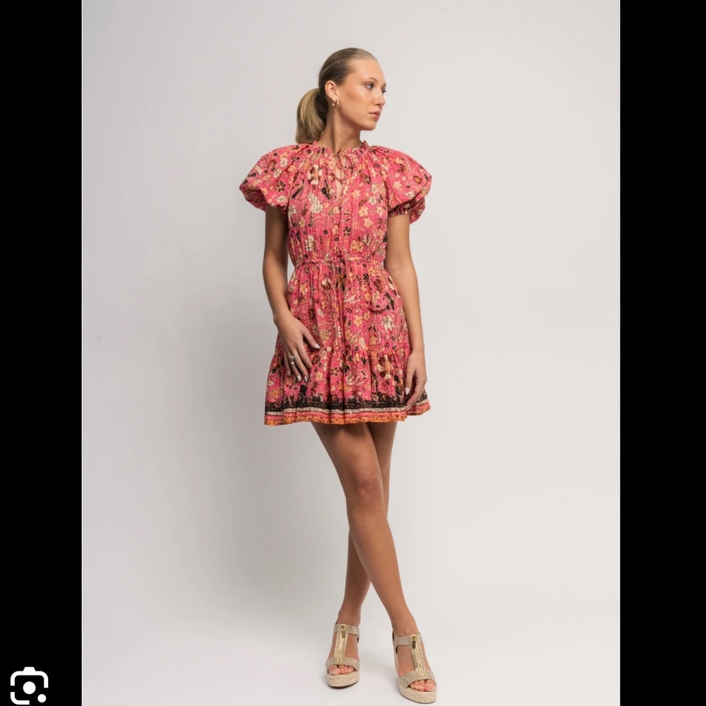 Ulla Johnson Sanna Floral Pink Bohemian mini Dress